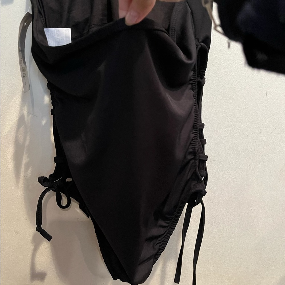 Love Nation Black High-Cut Lace-Up One Piece